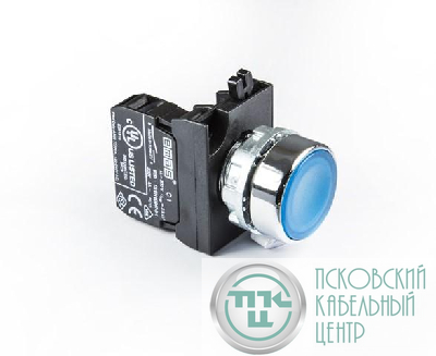 Кнопка нажимная круглая син. (1НО) EMAS CM100DM