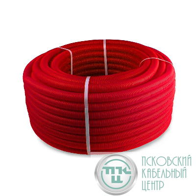 Труба гофрированная ПНД d23мм внутр. d19мм красн. (уп.50м) RTP 35399