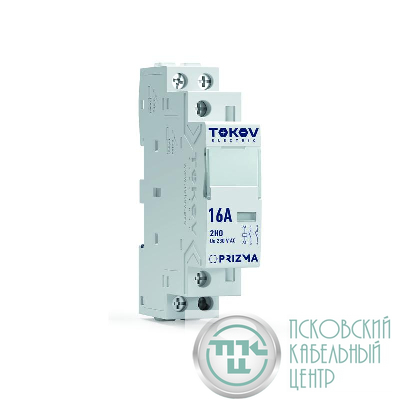 Контактор модульный 18мм 16А 230В АС 2НО PRIZMA TOKOV ELECTRIC TKE-PZ-MC-1-16-230-20