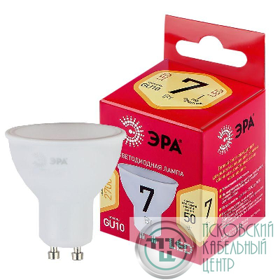 Лампа светодиодная RED LINE LED MR16-7W-827-GU10 R 7Вт MR16 софит 2700К тепл. бел. GU10 Эра Б0050198