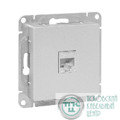 Розетка телефонная 1-м СП Эпика RJ11 механизм алюм. EKF UP1-SOA-RJ11