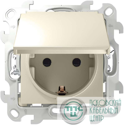 Розетка 1-м СП Simon 24 16А IP44 2P+E Push&Go механизм сл. кость Simon 2420448-031