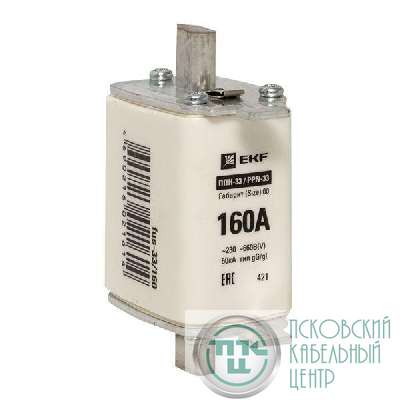Вставка плавкая ППН-33 160/160А габарит 00 PROxima EKF fus-33/160