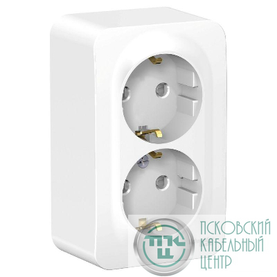 Розетка 2-м ОП Blanca 16А IP20 250В с заземл. защ. шторки с изолир. пластиной бел. SE BLNRA011211