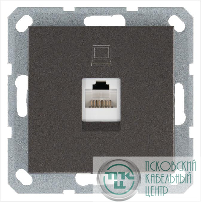 Розетка компьютерная 1-м RJ45 IP20 кат. 5E механизм мокко Jasmart G6105Z