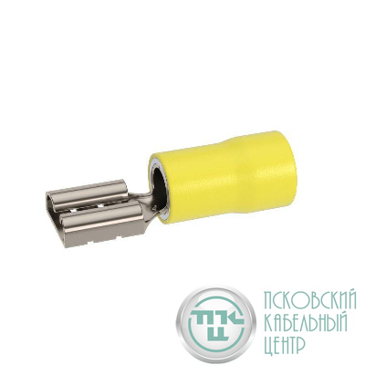Наконечник-разъем плоский розетка 6.3х0.8 изолированный фланец для кабеля сечением до 6.0кв.мм DKC IFCS-6.0-6.3-8