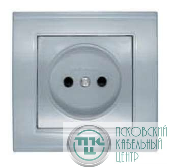 Розетка 1-м СП Бриллиант 16А IP20 без заземл. защ. шторки серебр. UNIVersal 7949841