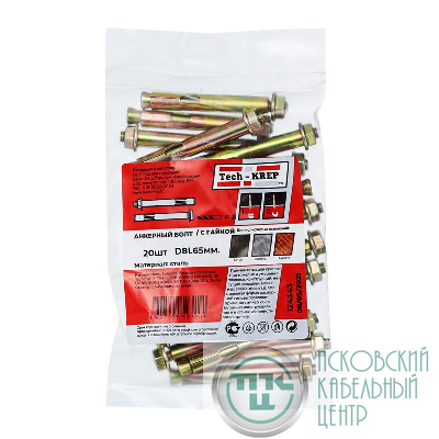 Болт анкерный с гайкой 8х65 (уп.20шт) Tech-KREP 124343