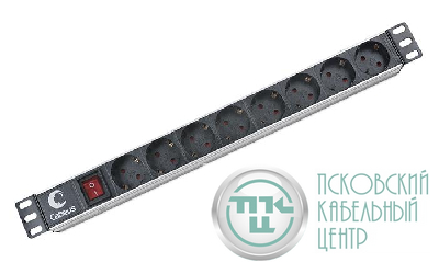 Блок евророзеток для 19дюйм шкафов 10А PDU-8P 8 розеток CABEUS 2402c