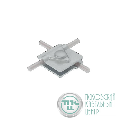 Соединитель универсальный 2USM-D5-10 TD для прутка d5-10мм с 2 пластинами 40х40мм сталь термодиффузион. цинк. КМ MA0282