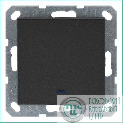 Выключатель 1-кл. 10А IP20 с подсветкой механизм антрацит Jasmart G3011NB