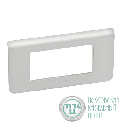 Рамка 4мод. Mosaic пластиковая горизонт. алюм. Leg 079314
