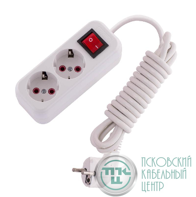 Удлинитель 2х3м с заземл. 16А IP20 Lila с выкл. LEZARD 720-0203-202
