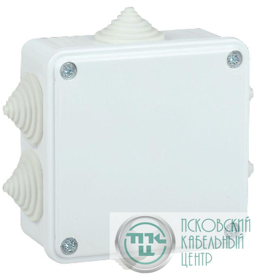 Коробка распаячная ОП КМ 100х100х45 IP44 6 вводов бел. IEK UKO11-100-100-045-K01-44