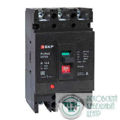 Выключатель автоматический 3п 16А 18кА LS125 ProPact EKF mccb-125-18-3-16-ls