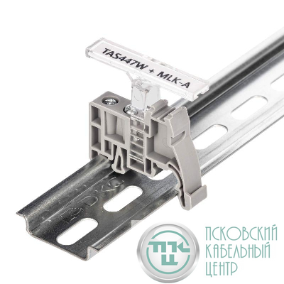 Табличка полужесткая 44х7мм установка в держатель для маркировки торцевого фиксатора UK-E ПВХ-0.5 бел. DKC TAS447W
