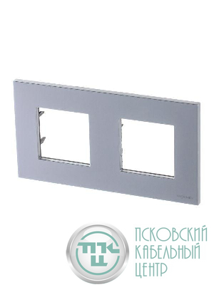 Рамка 2-м 4мод. Zenit серебристый ABB 2CLA227200N1301