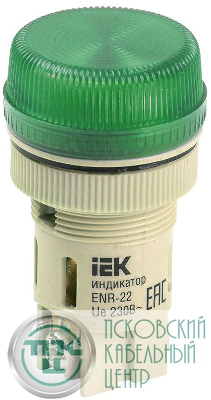 Лампа сигнальная ENR-22 d22мм 240В зел. цилиндр неон GENERICA BLS40-ENR-K06