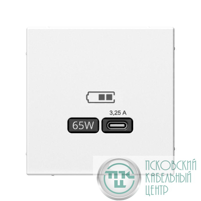 Розетка USB ArtGallery тип C 65Вт QC PD высокоскор. ЗУ механизм бел. SE GAL000127