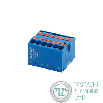 Блок распределительный зажим push-in 12 точек подключения 25кв.мм син. DKC DTP1-012-04SPUB