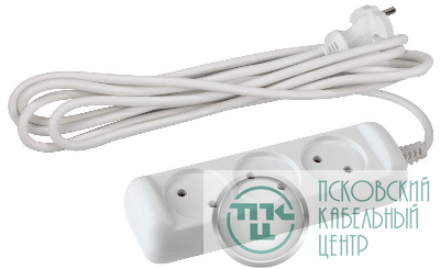 Удлинитель 3х1.5м без заземл. 6А IP20 UX(6)-3-1.5m ПВС 2х0.75 Эра Б0038567