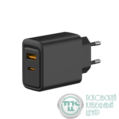 Устройство зарядное сетевое с портами USB-A и USB-C 30Вт черн. Rexant 18-2219