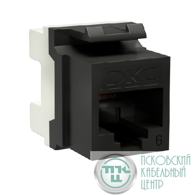 Модуль Keystone RJ45 CAT6 не экранированный 180град. черн. DKC RNK6U180BK