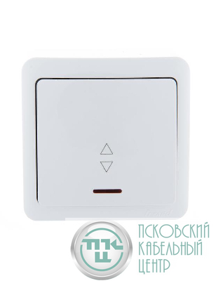 Переключатель проходной 1-кл. 1п ОП Viola 10А IP20 с подсветкой бел. LEZARD 751-0200-114