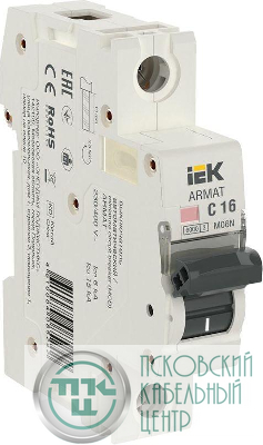 Выключатель автоматический модульный 1п C 16А M06N ARMAT IEK AR-M06N-1-C016