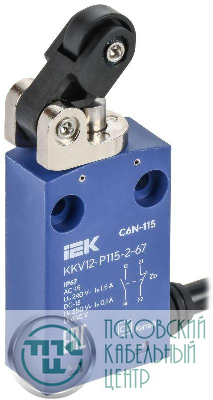 Выключатель концевой C6N-115 толк. с рыч. рол. лев. IP67 IEK KKV12-P115-2-67