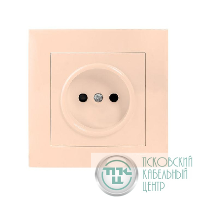 Розетка 1-м СП Валенсия 10А IP20 без заземл. защ. шторки крем. PROxima EKF EWR10-022-20