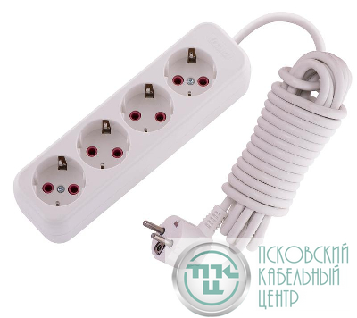 Удлинитель 4х5м с заземл. 16А IP20 Lezard 720-0405-401