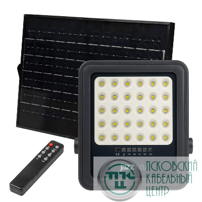 Прожектор светодиодный PFL SOLAR 02 100 6500К GR IP65 ДО с солнечн. панелью и пультом Pro+ JazzWay 5058477
