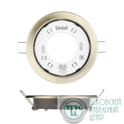 Светильник точечный GX53/H2 Antique Brass 10 Prom ультратонкий встраив. античная бронз. (уп.10шт) Uniel UL-00005056