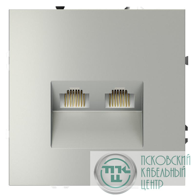 Розетка компьютерная 2-м СП S70 RJ45 + RJ45 кат.6 механизм сталь Voltum VLS060205