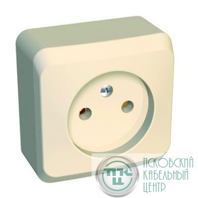 Розетка 1-м ОП Этюд 16А IP20 250В без заземл. без защ. шторок крем. SE PA16-001K