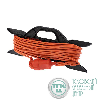 Удлинитель-шнур на рамке ПВС 2х0.75 20м без заземл. 6А 1300Вт IP20 оранж. PROCONNECT 11-7112