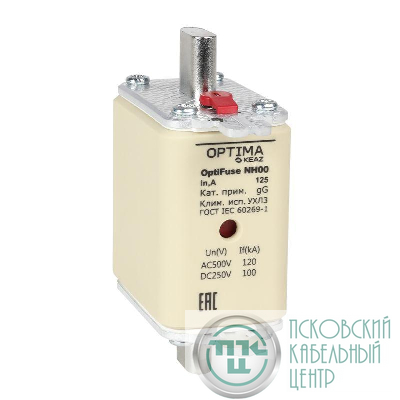 Вставка плавкая OptiFuse NH00-100-gG-УХЛ3 КЭАЗ 374935