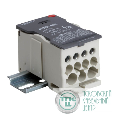Блок распределительный винтовой зажим 1х185кв.мм 2х35кв.мм 5х16кв.мм 4х10кв.мм DKC POD-400