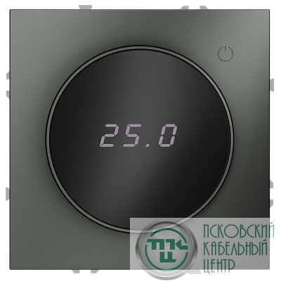 Терморегулятор электронный S70 с индикацией и датчиком для теплого пола механизм титан Voltum VLS070106