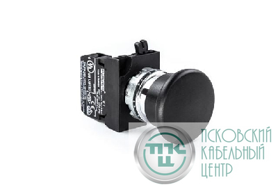Кнопка нажимная грибок (1НО) черн. EMAS CM100MH