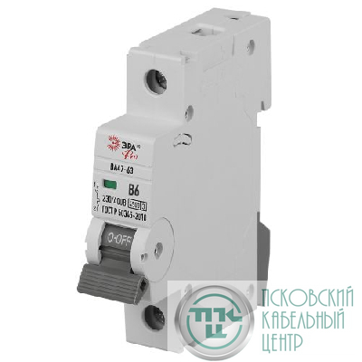 Выключатель автоматический 1п B 6А 4.5кА ВА47-63 PRO ЭРА Б0059367