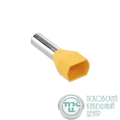 Наконечник-гильза двойная с изолир.фланцем 6кв.мм (НШВИ2) желт. DKC IFD2-6.0-14YW