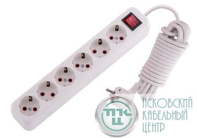 Удлинитель 6х5м с заземл. 16А IP20 Lila с выкл. LEZARD 720-0605-602