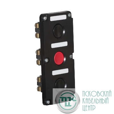Пост кнопочный ПКЕ-112/3 "Пуск-Стоп" 2 черн. 1 красн. Электродеталь ПКЕ-112/3.2Ч.1К