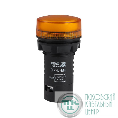 Лампа светодиодная OptiSignal Compact D22 С7-L-M5 желт. 230В AC/DC XB7EV05MP КЭАЗ 362161