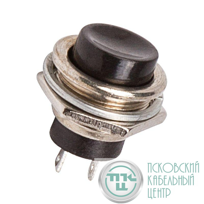 Выключатель-кнопка металл 250В 2А (2с) OFF-(ON) d16.2 черн. (RWD-306) Rexant 36-3350