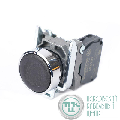 Кнопка модульная SB4 в сборе 22мм с возвратом металл 1НО черн. SE SB4BA21