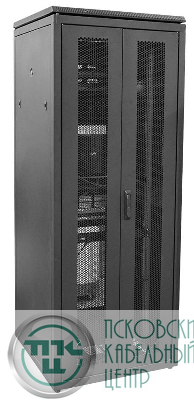 Шкаф напольный LINEA N 42U 600х800мм дверь передн. перфорир.; задн. распашная перфорир. RAL9005 черн. ITK LN05-42U68-P2P-SBZ