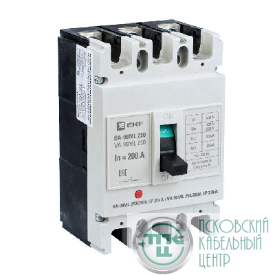 Выключатель авт. 3п ВА-99МL 250/200А 20кА Basic EKF mccb99-250-200mi